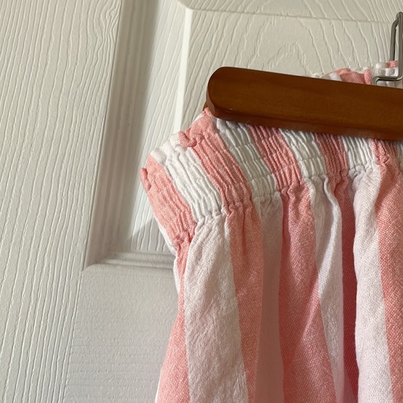 Abound linen cabana stripe smocked waist shorts beach summer - Picture 4 of 7